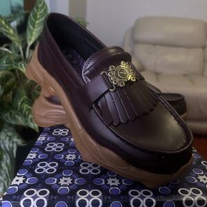 Men's Brown Loafers with Gold Accent